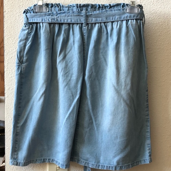 *SOLD* NWOT Soft denim mini skirt with waist tie - Picture 3 of 4